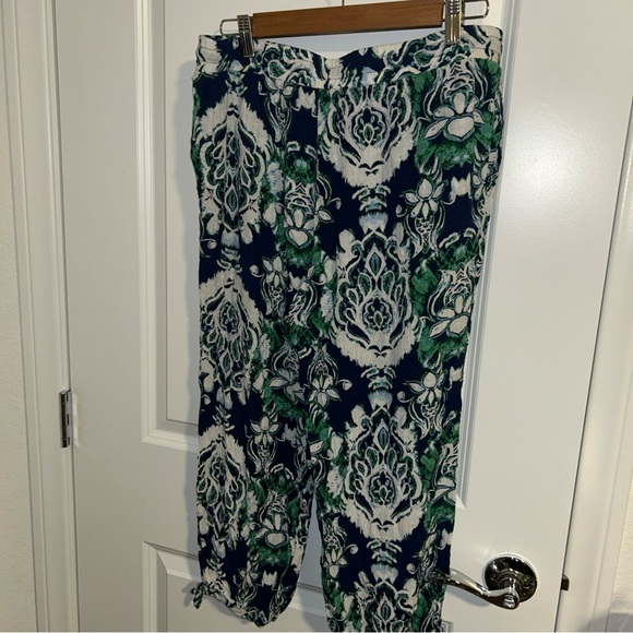 Nicole Miller Women’s L Linen Pants Cropped 34x24 Drawstring Waist - Picture 6 of 7